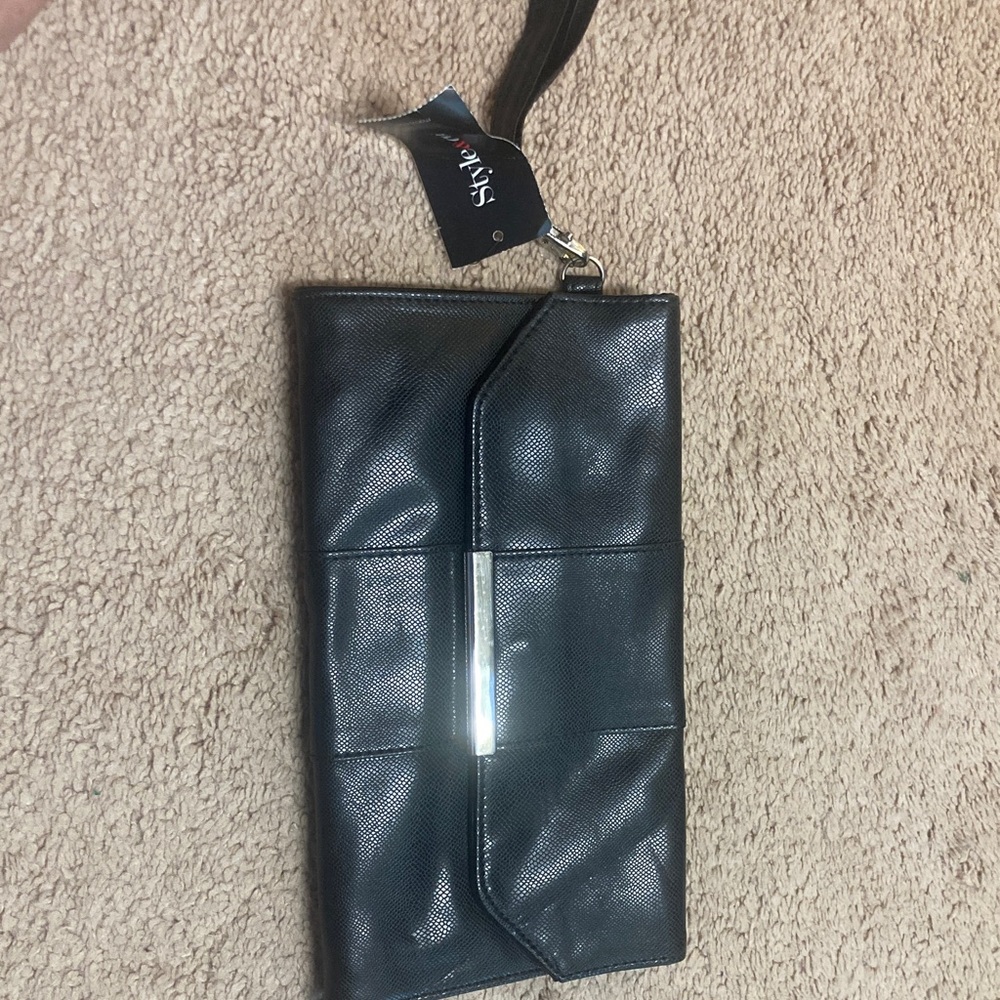 Style & Co. Black Clutch with Silver Detail